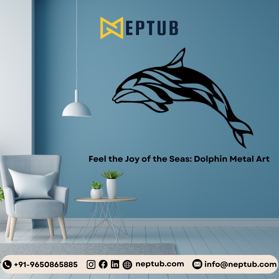 Ride the Waves of Style with Elegant Dolphin Metal Wall Art