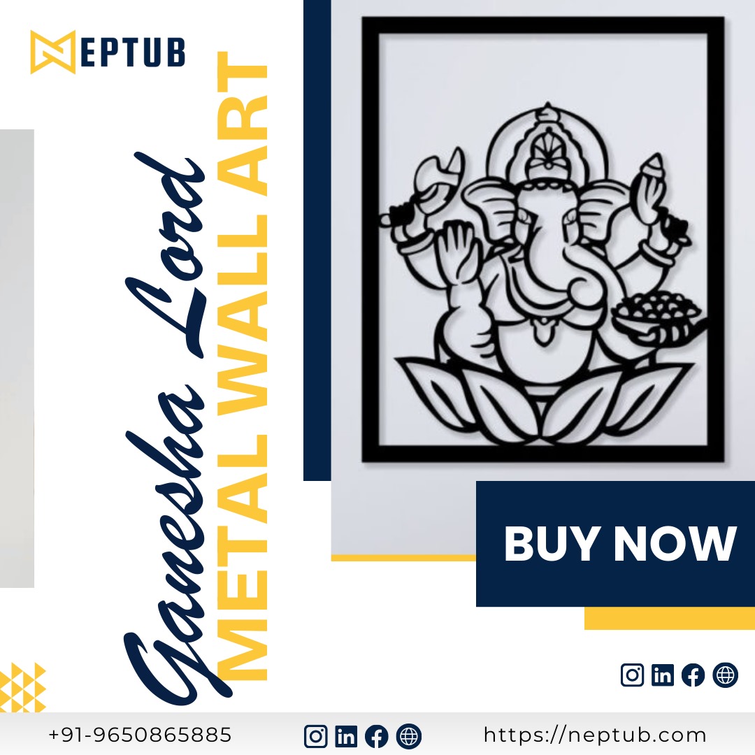 Invite Divine Energy into Your Home with Ganesha Lord Metal Wall Art