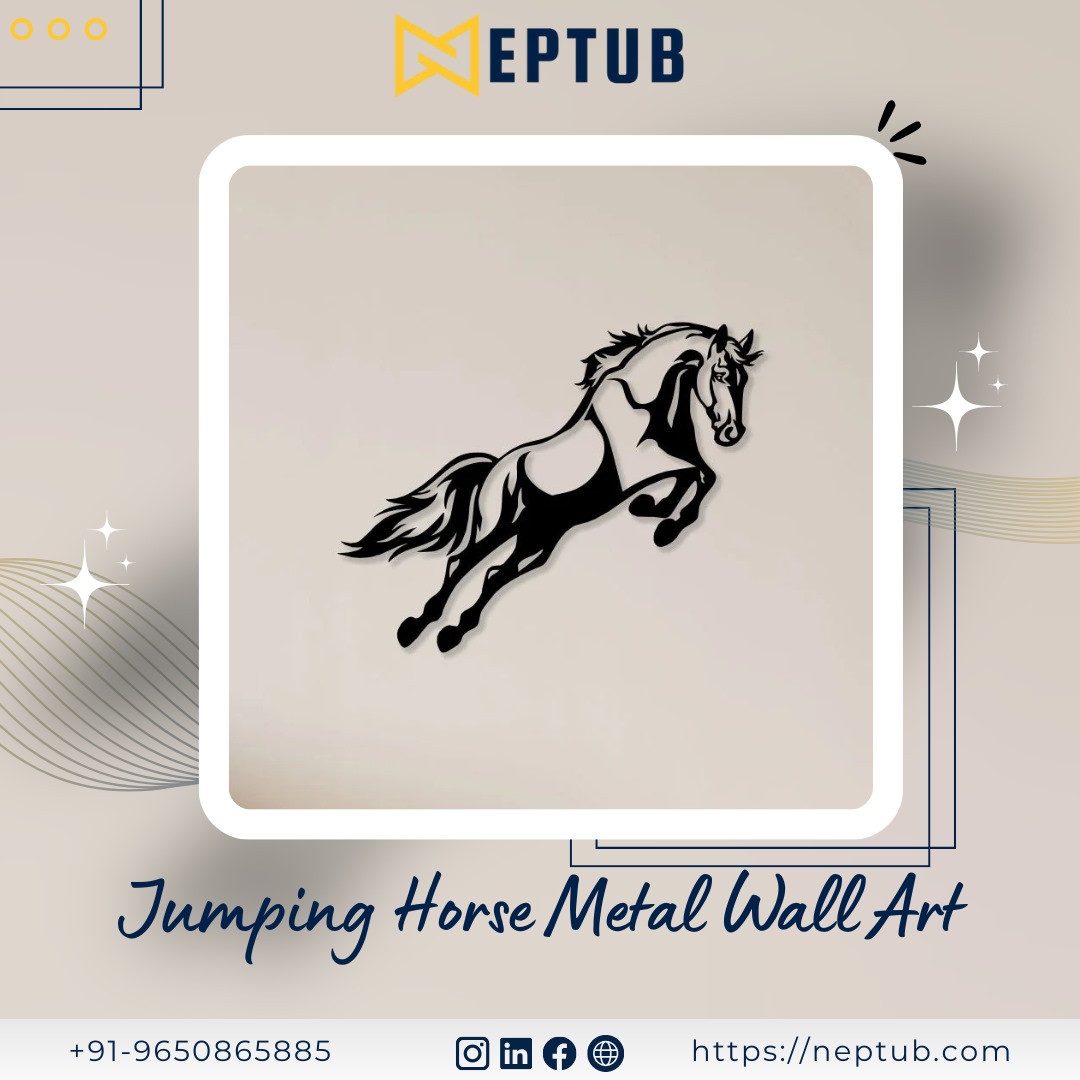 Unleash Energy and Elegance with Jumping Horse Metal Wall Art