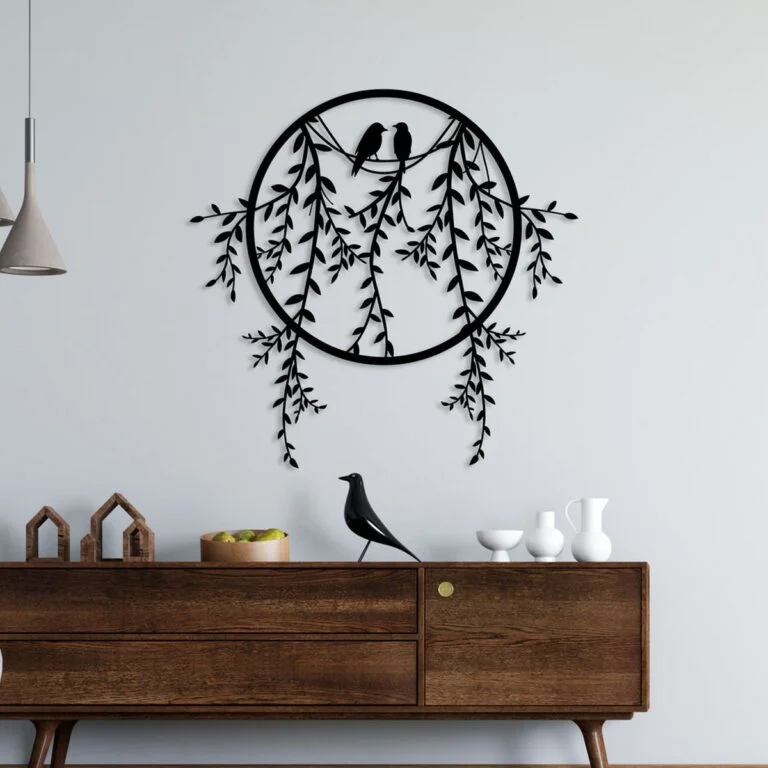 Bird Sitting Metal Wall Art 768x768