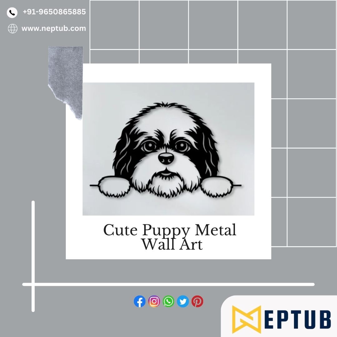 Cute Puppy Metal Art