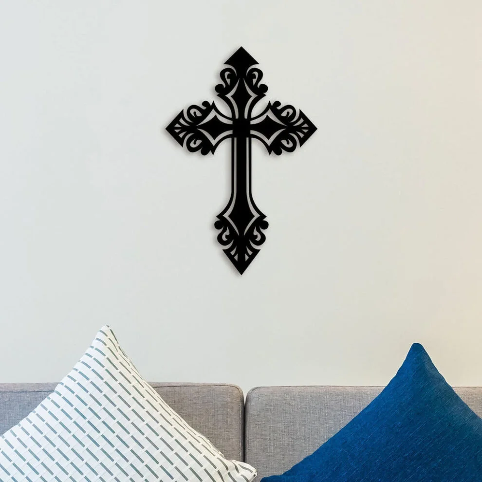 Designer Christian Cross Metal Wall Art 990x990