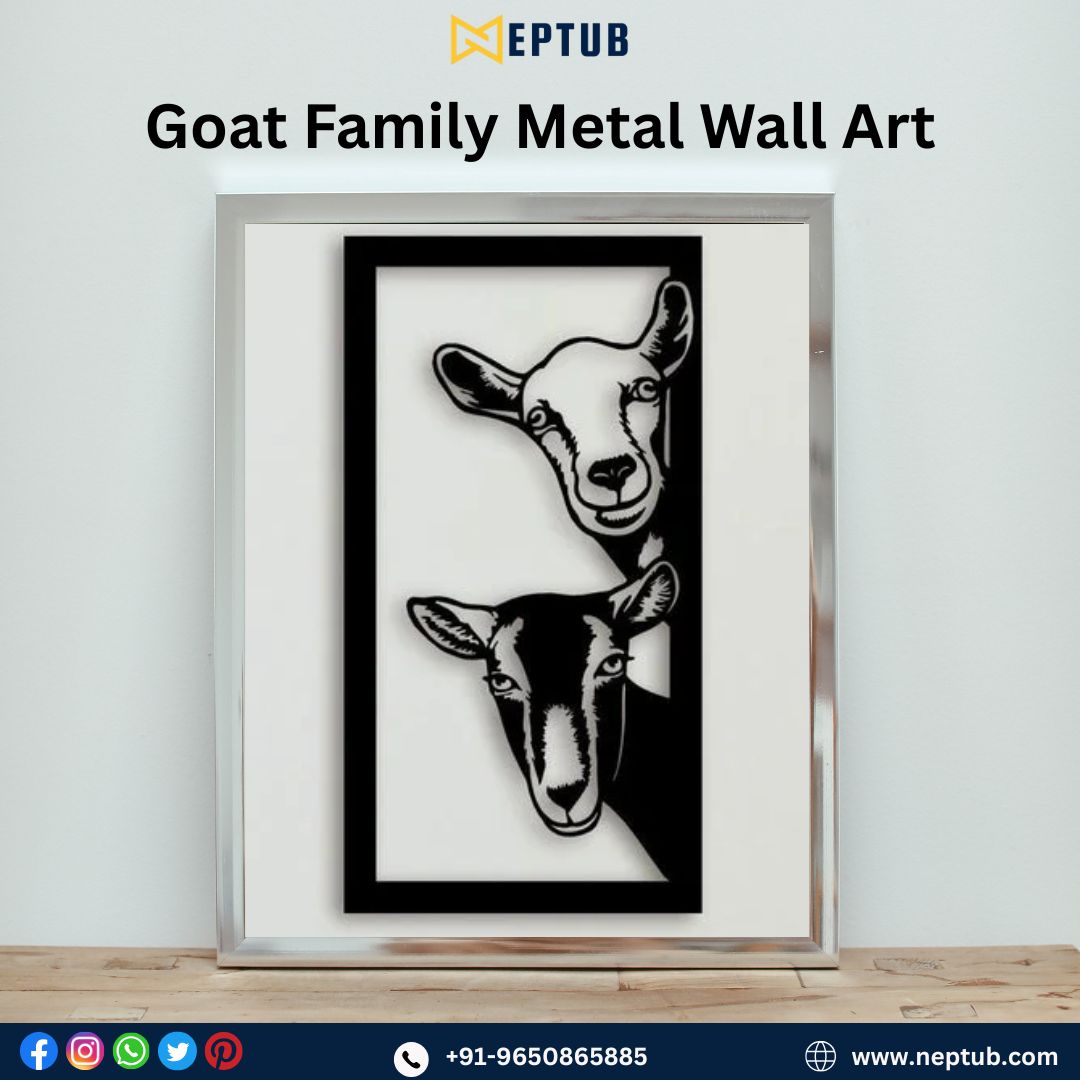 Goat Family Metal Art