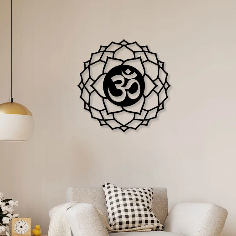 Om-With-Flower-Metal-Wall-Art