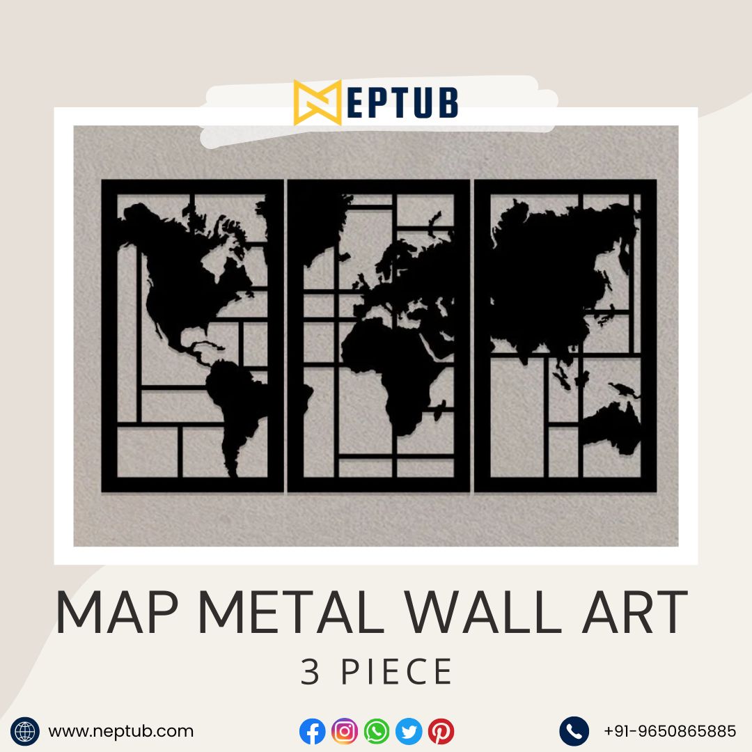 Map Metal Wall Art