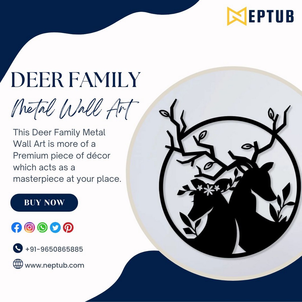 Deer Metal Wall Art