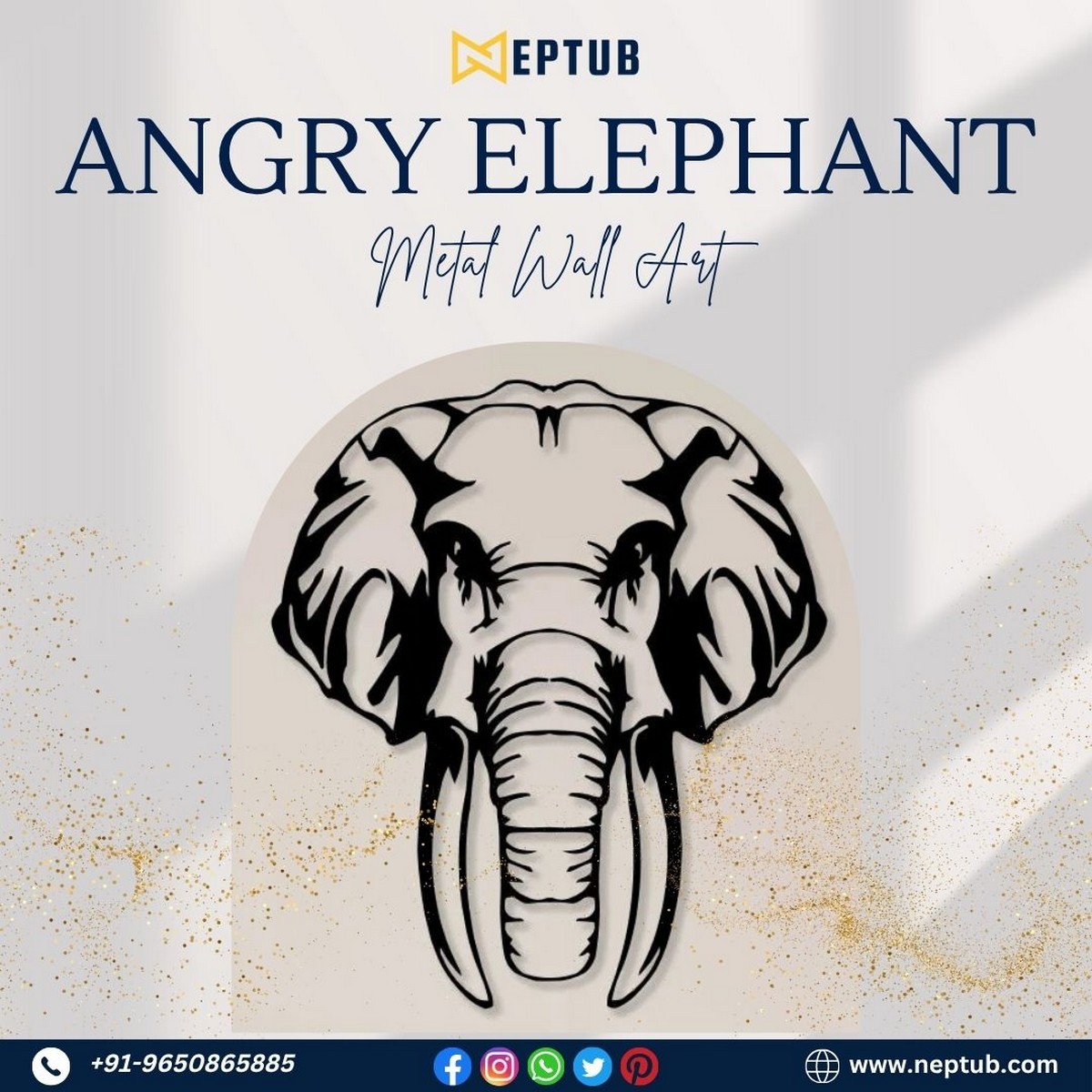 Elephant Metal Wall Art