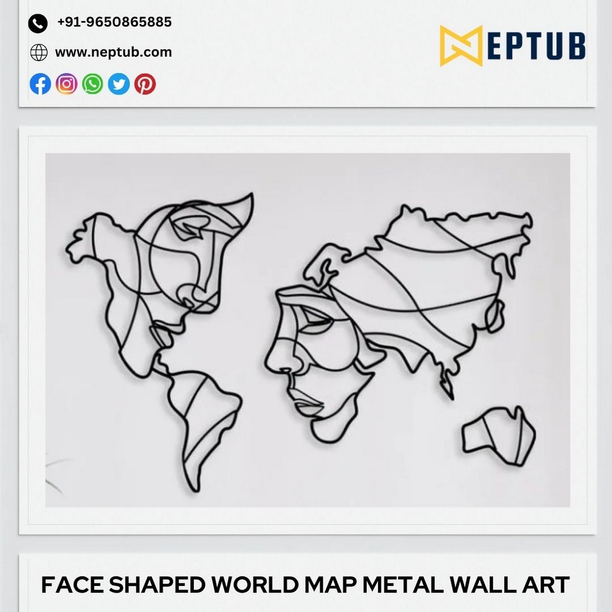 Map Metal Wall Art