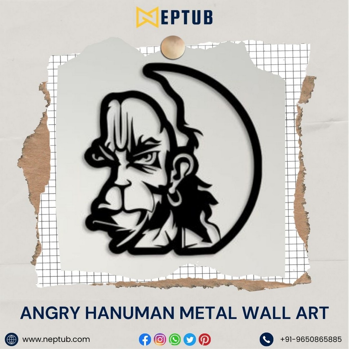 Hanuman Metal Wall Art