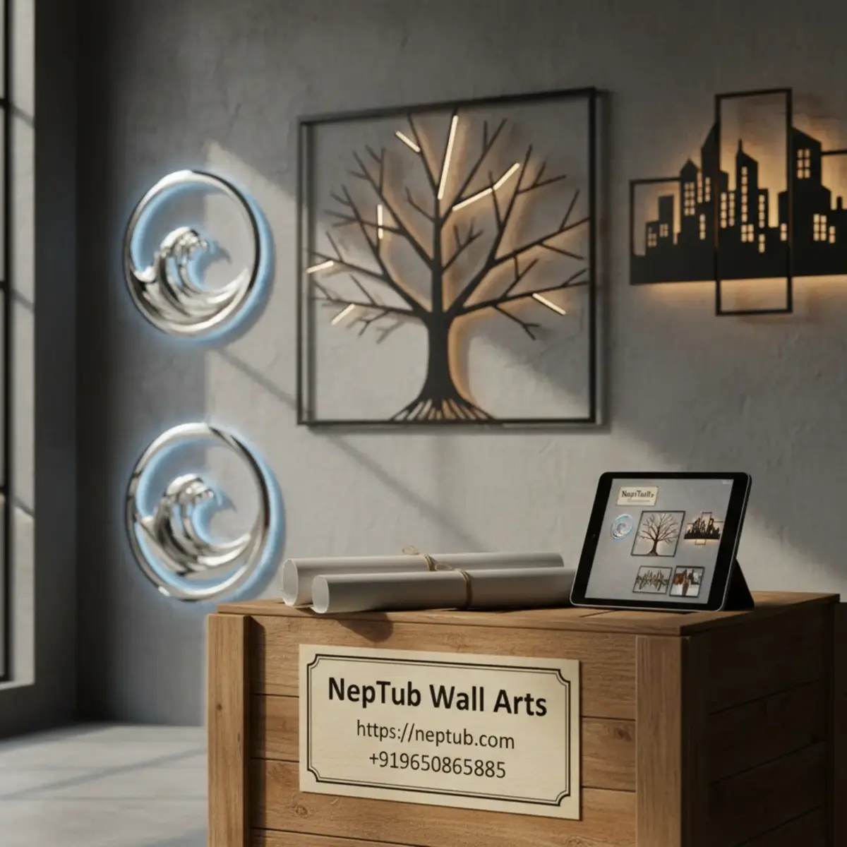metal-wall-arts-led-lights