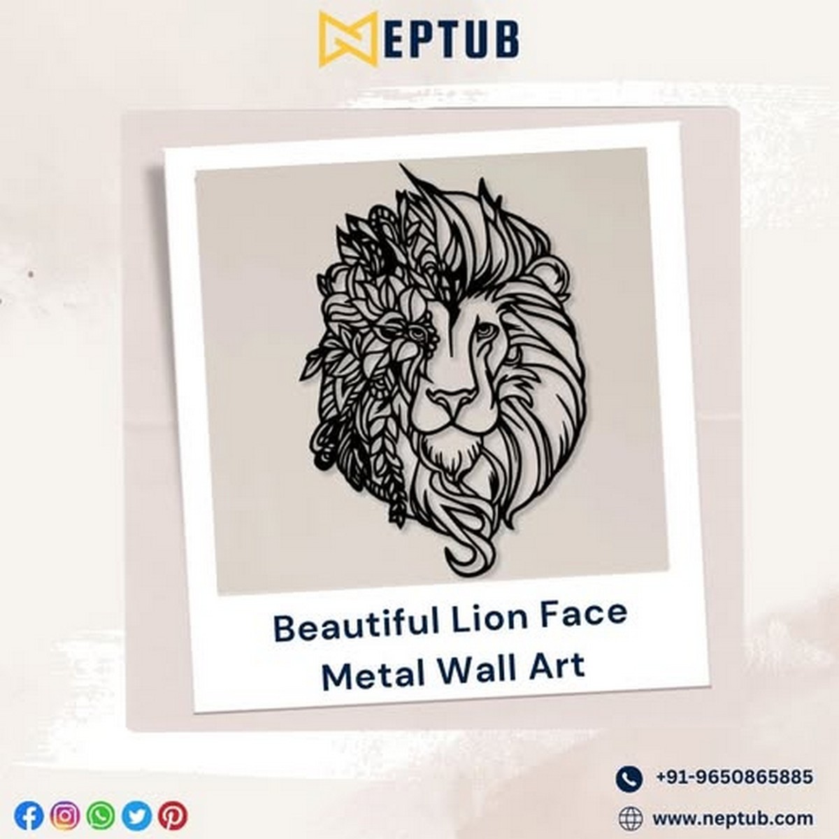 Lion Face Metal Wall Art
