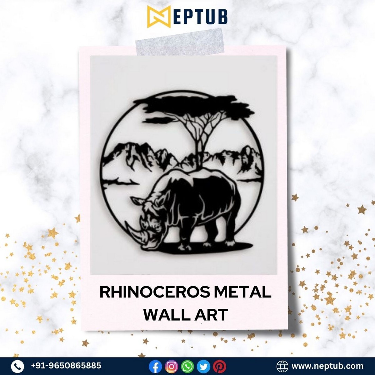 Rhinoceros Metal Wall Art