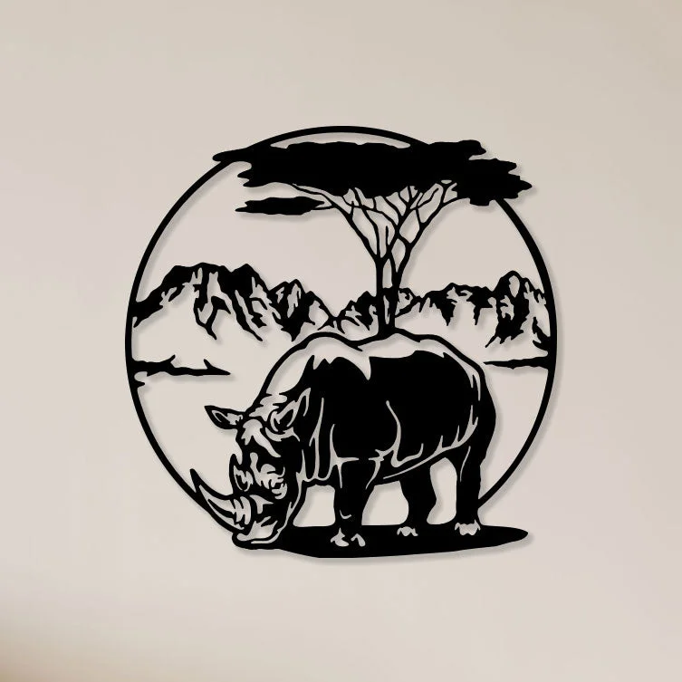 Rhinoceros-Metal-Wall-Art1