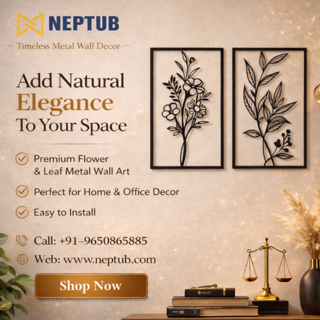 Flower Leaf Metal Wall Art - Neptub